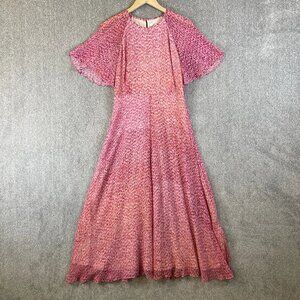 LK Bennett Dress Size UK 12 Pink 100% Silk Madison Kate Midi Occasion Royal